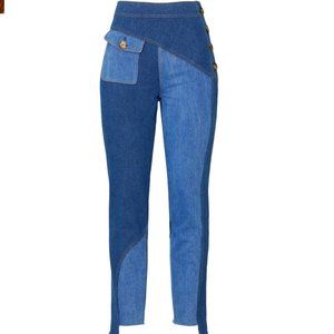 REJINA PYO Lucie High Rise Patchwork Jeans
